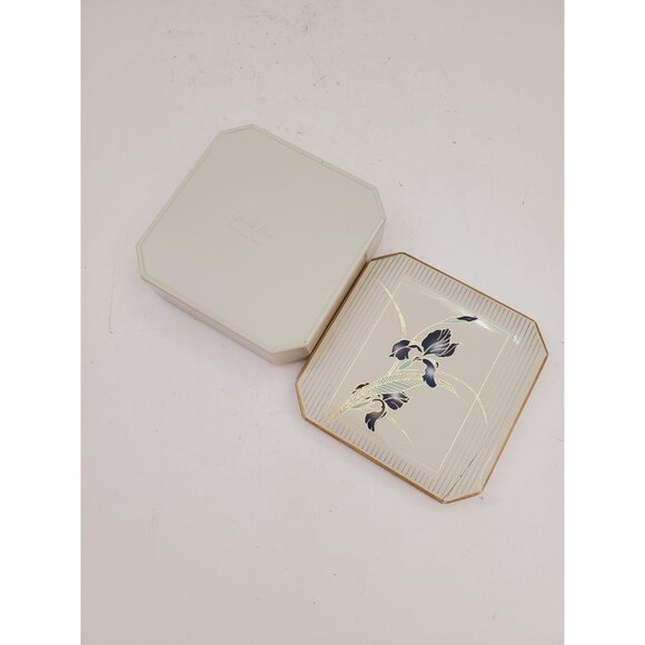 Vintage Japanese Otagiri iris set of 6 coasters in small trinket box - Picture 7 of 10